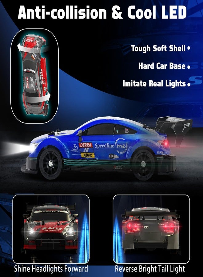 Sakeye RC Drift Car, 1/16 Drifting RC Car 4WD 2.4GHz High Speed RC Cars for Adults Fast Remote Control Cars Blue Racing Vehicle with Lights Rechargeable Batteries Drifting Tire for Kids Boys - Image 3